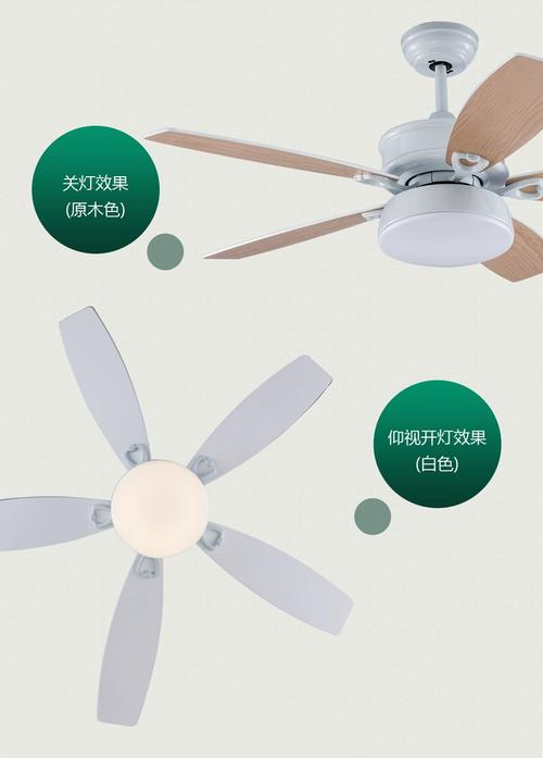 桥田北欧吊扇灯餐厅风扇灯 简约led木叶电扇灯客厅卧室遥控电扇灯